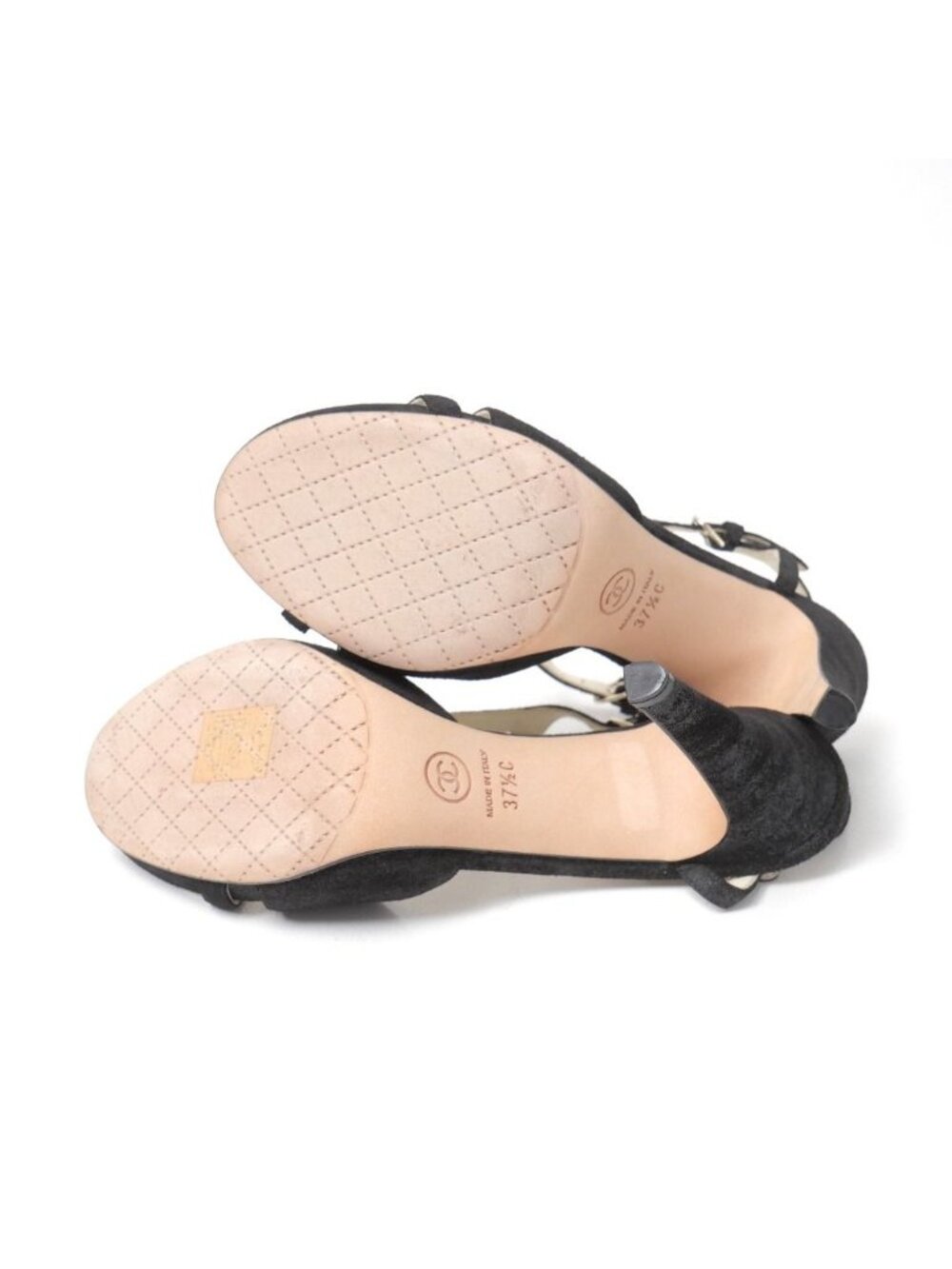 Chanel Sandals 37.5 13c Ankle Strap High Heels - Picture 8 of 8